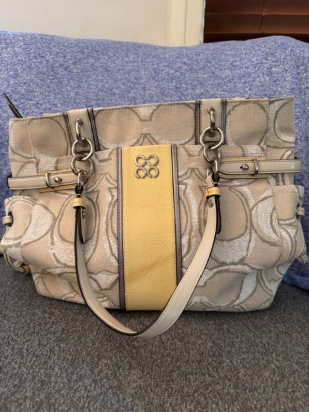 Coach Colette Canvas Signature Stripe Tote - Perfect condition